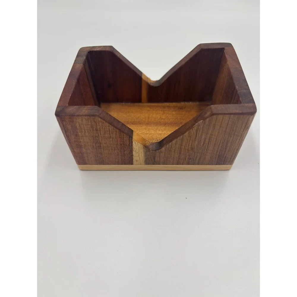 Live Laugh Love Wooden Coaster Set with Holder 4 Piece Heart Engraved Brown Wood